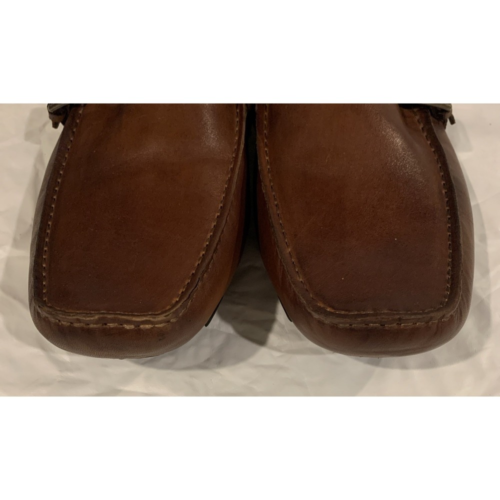 Kenneth Cole Reaction Mens 12 Toast Driver C Brown Leather Loafer Shoe - Picture 5 of 6